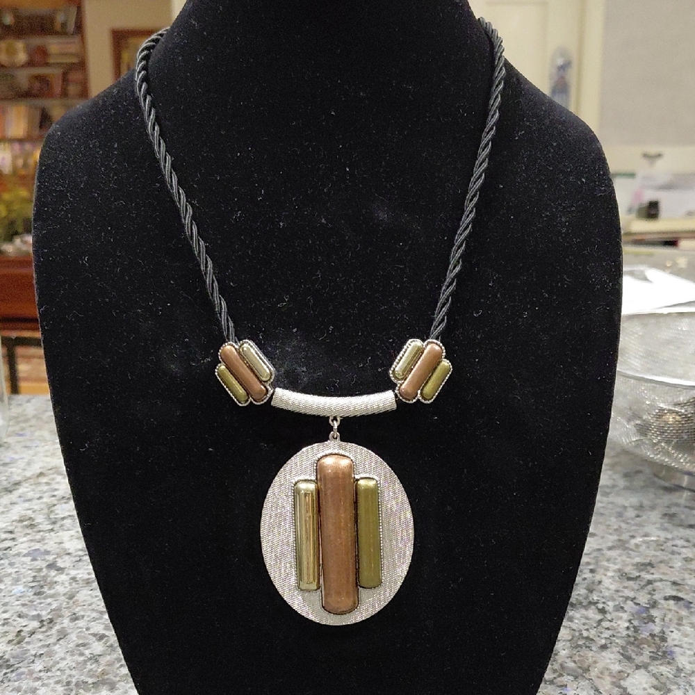 Erica Lyons Gold and Silver Statement Necklace and earrings that I will include